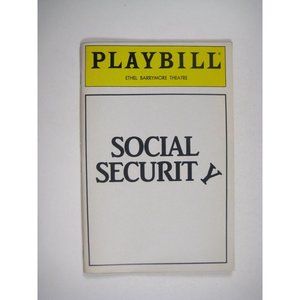 Social Security Playbill December 1986 Ethel Barrymore Theatre Cliff Gorman Leon